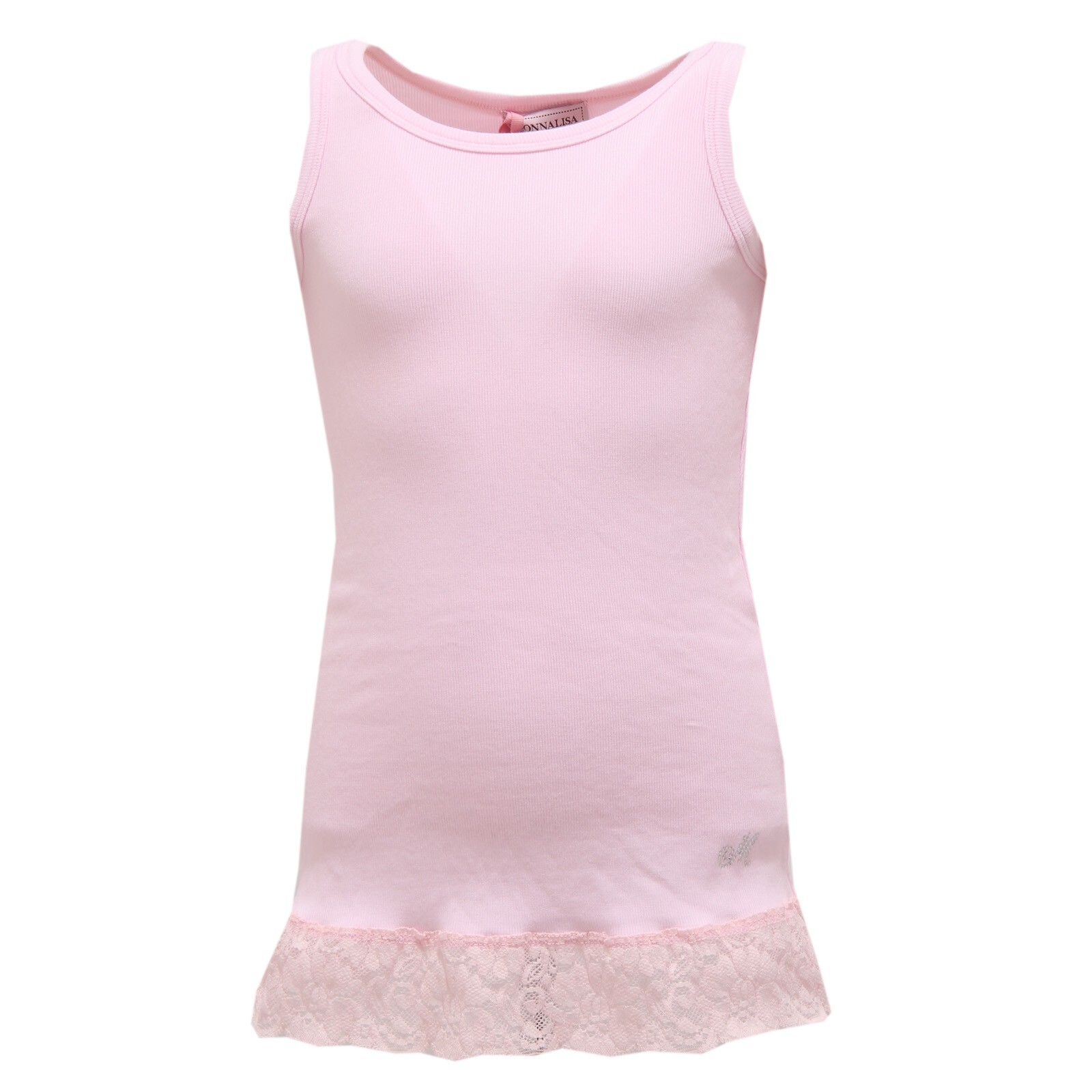 0797S детская футболка canotta bimba MONNALISA maglia rosa con pizzo без рукавов