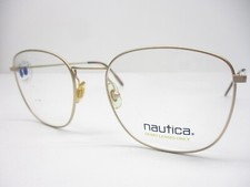 New Vintage Eyeglass Frames Nautica Italy Satin Gold Unisex Retro Round NOS