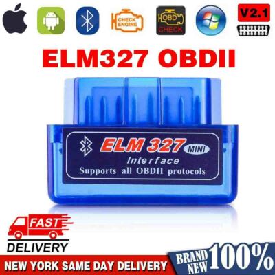 Super Mini Code Reader Android Torque OBDII ELM327 V2.1 OBD2 Scanner Bluetooth