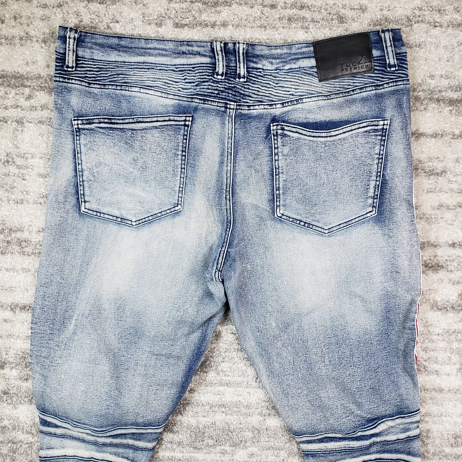 Jeans homme Rue 21 38x32 maigre supreme flex mesure en détresse 38x31