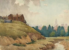 FRANK TOLLES CHAMBERLIN : Approaching Los Angeles : Archival Art Print