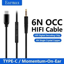 TYPE-C 6N OCC Nylon Cable For Sennheiser Momentum HD400S HD350BT HD450BT HD458BT