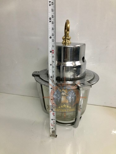 Reclaimed Ship Old Aluminum Marine Cargo Ceiling Antique Hanging Light Set of 2 - Picture 9 of 10