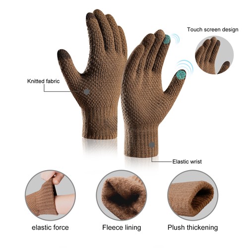 Winter Wool Warm Knitted Touch Screen Glove Mobile Phone Knitted Gloves MenWomen - Picture 94 of 107