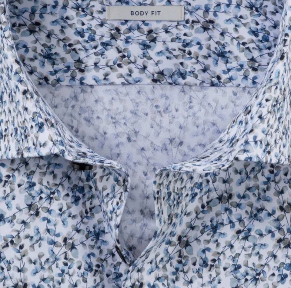Camicia Business Olymp Level Five Uomo Body Fit Blu Floreale 204364 11 Blu - Immagine 3 di 4