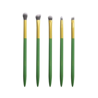 Essential Lavish 5-Teilig Vegan Essential Lidschattenpinsel-Set Grün/Gelb