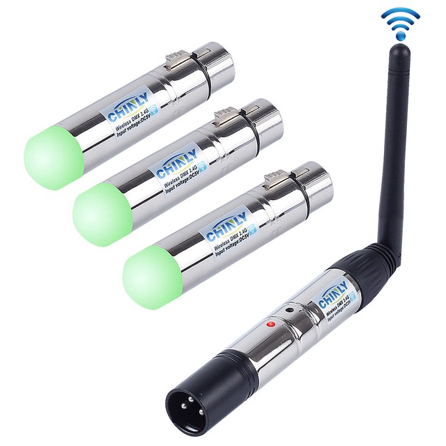 DMX512 Controller 1 Transmitter with 3 Receiver Wireless Control for Stage Light DMX512 Controller 1 Transmitter with 3 Receiver Wireless Control for Stage Light