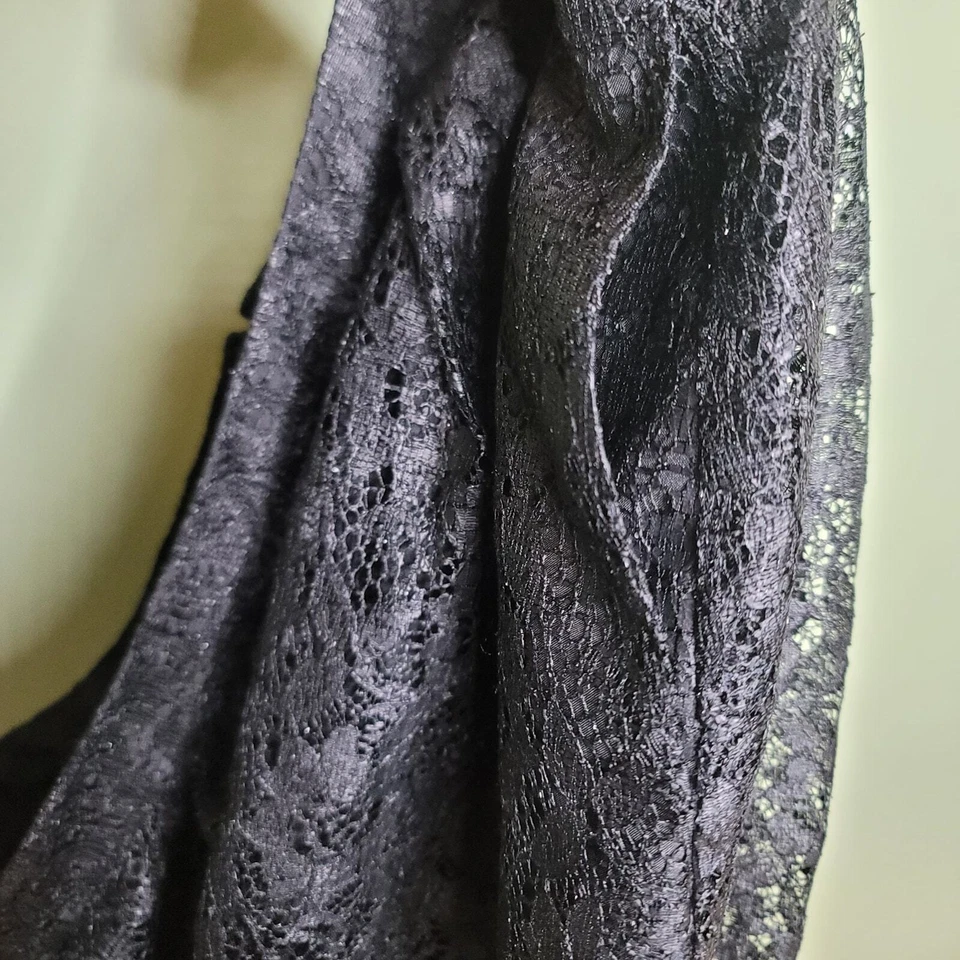 Falda de Encaje Sejour 14W Negra Línea A Midi Plisada Capricho Hadas Bolsillos Fiesta Foto 4 de 4