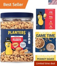 35 oz Resealable Canister of Unsalted Dry Roasted Peanuts - Healthy Snack