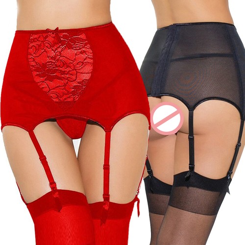 Dama Encaje Tirantes Cinturón Ropa Interior Transparente Ligueros Lencería Erótica Sexy - Imagen 3 de 19