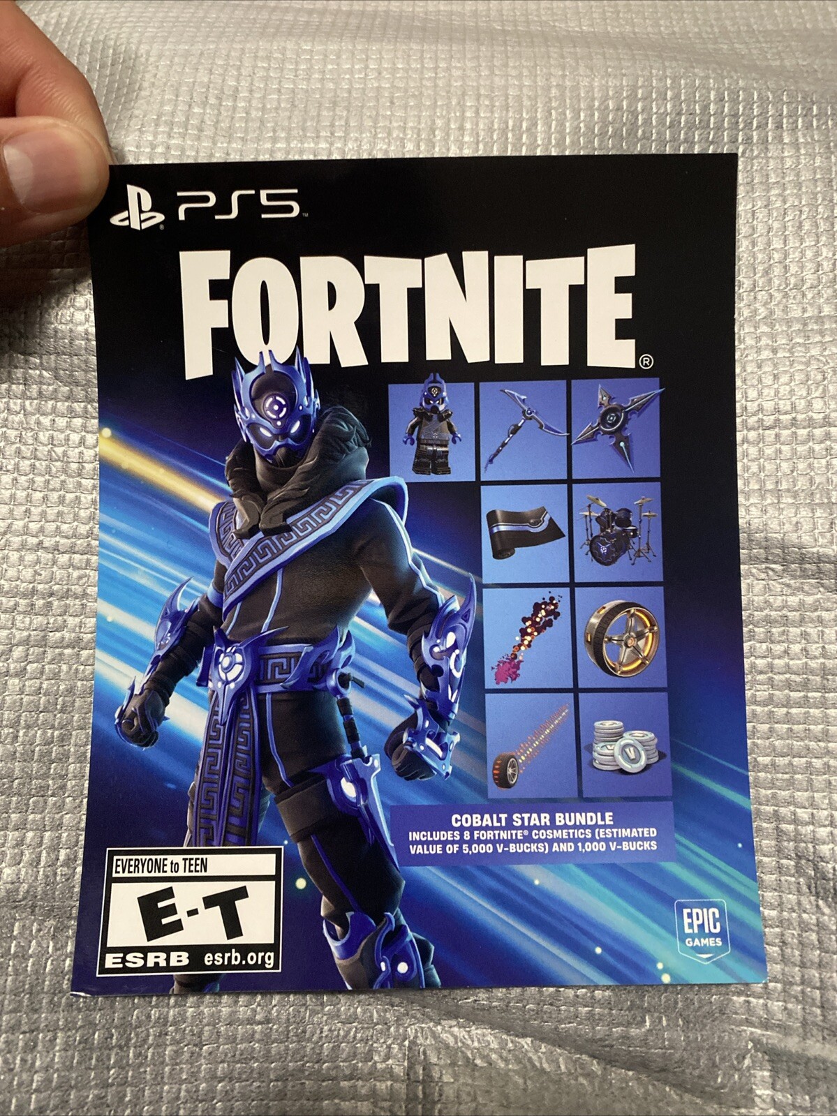 Fortnite Cobalt Star Bundle NEW PS5 Exclusive 8 Cosmetic 1000 V-Bucks