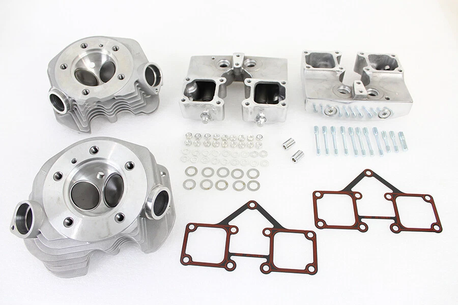 Juego de culata con caja basculante pulida para Harley Davidson Foto 3 de 4