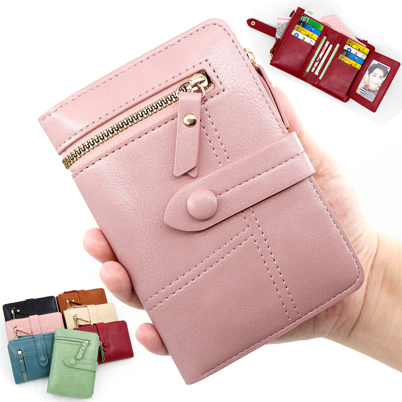 Women's Leather Wallet Card Bag Small Wallet Clutch Handbag RFID Blocking  Gifts
