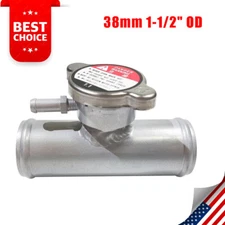 Performance Aluminum InLine Radiator Hose Filler Neck Pipe 38mm 1-1/2" OD W/Cap 