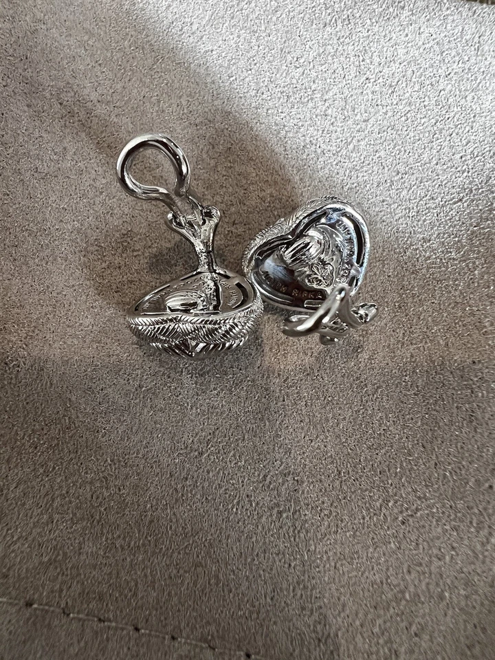 Pendientes Judith Ripka DISEÑADORA Plata Esterlina Forma CORAZÓN Transparente Foto 2 de 4