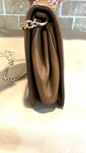 Express Brown Crossbody Handbag Purse With Gold Chain Strap - Picture 5 of 15