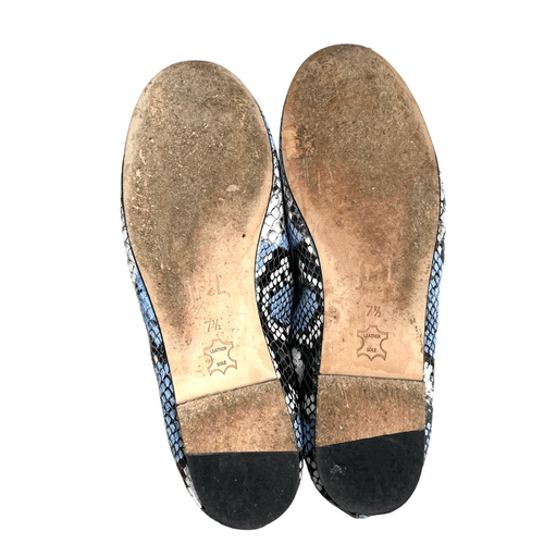 J. McLaughlin Mercer Leather Snake Print Bow Flats Size 7.5 - Picture 11 of 11