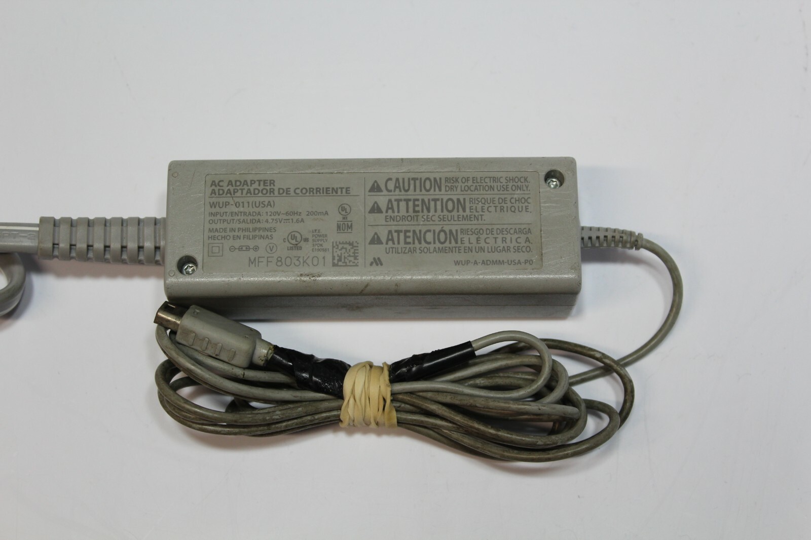 OEM Nintendo Wii U GamePad AC Adapter WUP011 USA USED Frayed Cable