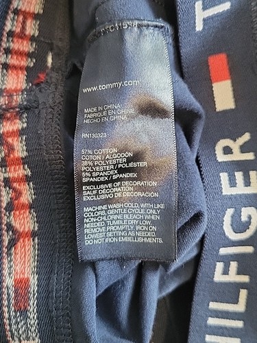 Tommy Hilfiger Legging Stretch Track Pant Girl Xl 16 Logo Waist Side Stripe Blue - Picture 13 of 13