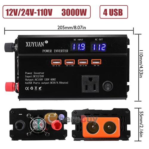 Convertidor 6000W De DC 12V A 110V AC Con USB Para Carro Auto Inversor Corriente - Picture 18 of 40