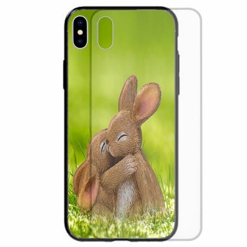 For Huawei Series Easter Bunny Print Tempered Glass Back Case Phone Cover #1 - Picture 2 of 11