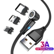 Fast Charging Cord 540  Rotating Magnetic Charger Cable For Type C/Micro/iPhone