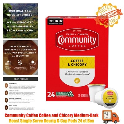 Community Coffee Coffee and Chicory Medium-Dark Roast Single Serve Keurig K-Cup