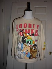Looney Tunes Sweatshirt Top Bug Bunny Daffy Tasmanian Tweety Marvin Martian Sz M