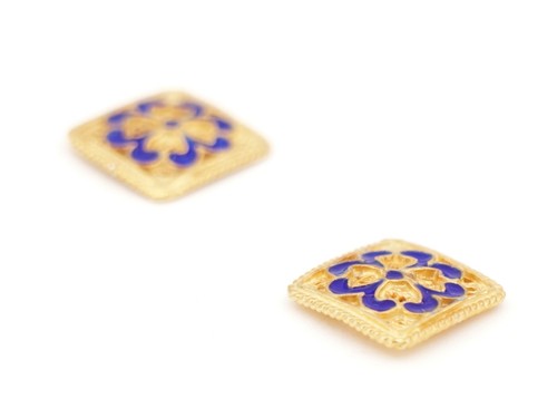 Pendientes Azulejo Pequeños Portugueses FILIGRANA Plata de Ley 925 con Esmalte Portugal - Imagen 12 de 21