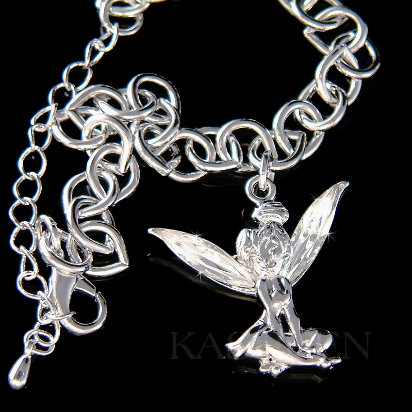 Tinkerbell made with Swarovski Crystal Tinker Bell ANGEL fairy Bracelet Jewelry