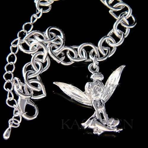 Tinkerbell made with Swarovski Crystal Tinker Bell ANGEL fairy Bracelet Jewelry - 第 2/2 張圖片