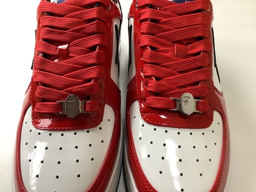 Auténticas zapatillas A Bathing Ape Bape Sta #1 rojas para hombre US 10 Bapesta nuevas - Imagen 4 de 13