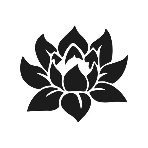 Detailed Lotus flower Vinyl Decal Flower Sticker - Picture 3 of 15