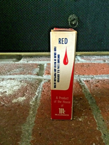 NEW VTG 1972 Schilling Red Food Color Food Coloring Full Bottle In Original Box - Picture 10 of 11