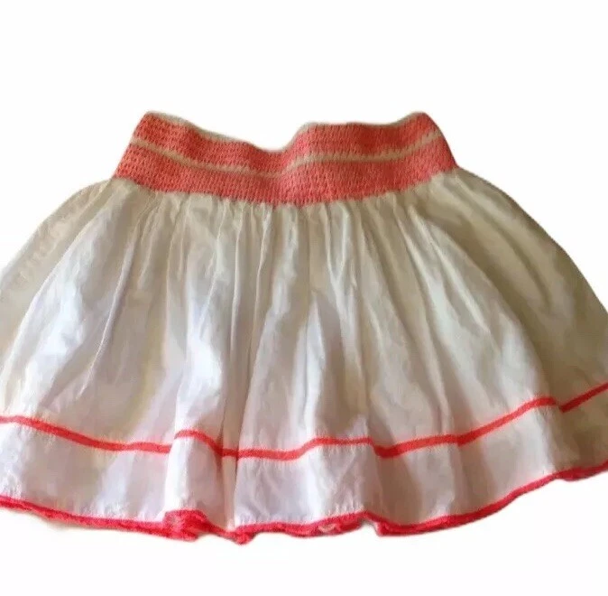 Niñas Talla Grande 10.5-12.5 Fruncido Cintura Elástica Forrada Neón Crochet Ribete Blanco Foto 2 de 4