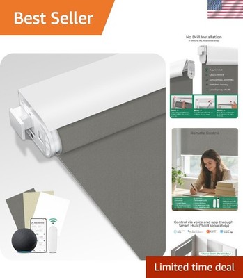 Smart Electric Blinds - Remote Control, 100% Blackout, Smoky Gray 22x72