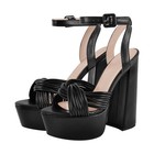 Women Black Platform Sandals Chunky Block Heel Ankle Strap Buckle Party US11 — photo 1