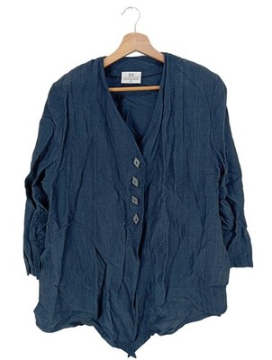 TOF VERA HAHNEL DESIGN Hemd-Bluse Damen Bluse Gr. DE 40 blau Casual-Look