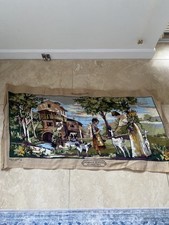 Completed French tapestry Margot de Paris. Mother & daughter, river, animals 