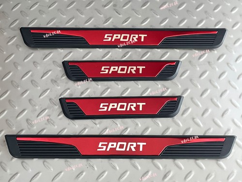 4PCS For Land Rover Accessories Red Car Door Scuff Sill Cover Protector Trim - Picture 1 of 6