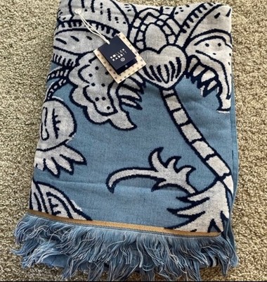 Roller rabbit beach towelBlue Floral Fringed  Blanket Bedroom Contemporary