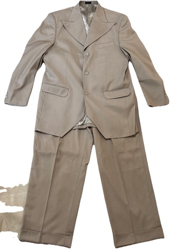 Pino Baldini Exclusive Jacket 42 R Pants 36 x 42 R Tan Suit 2 Piece