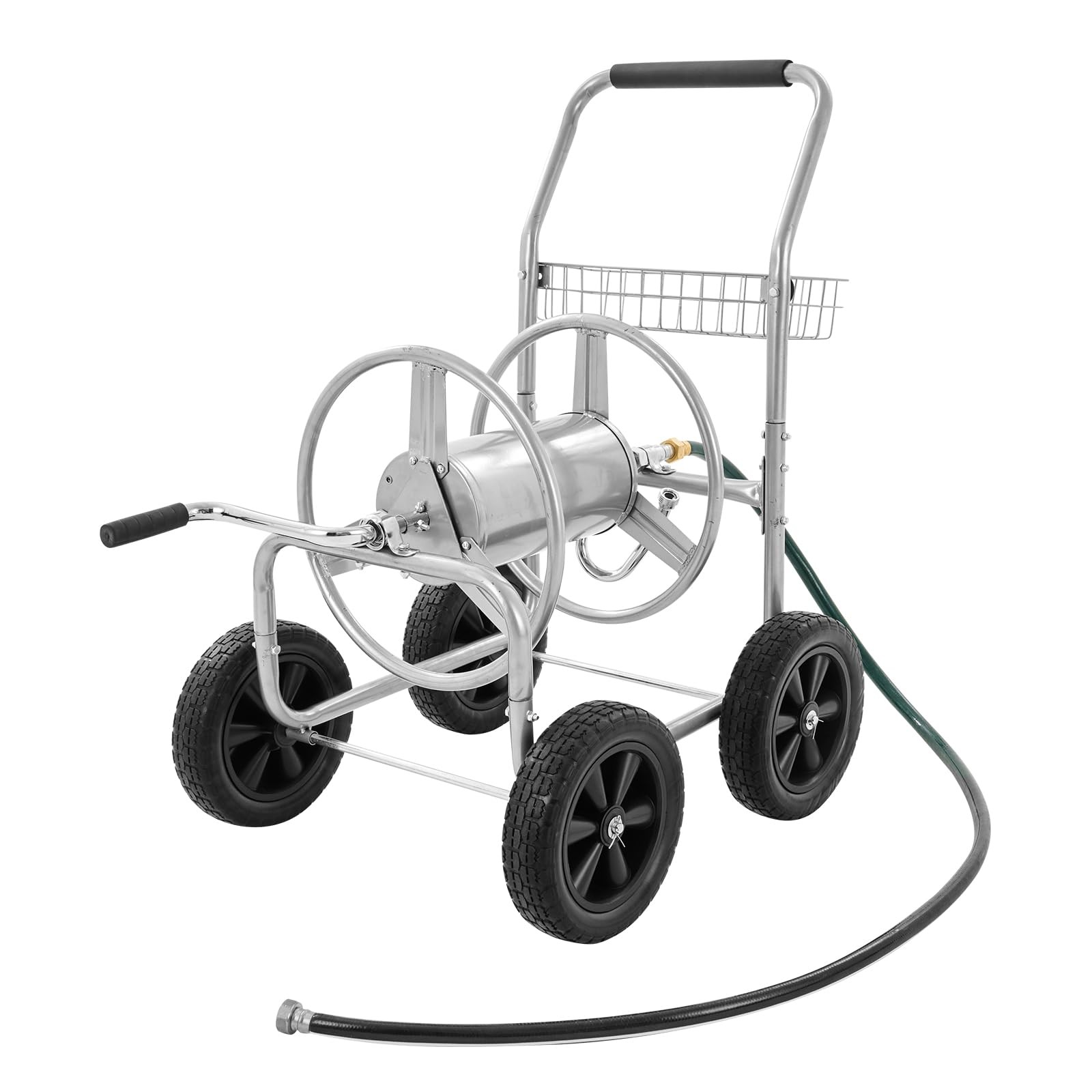 300ft Heavy Duty Hose Reel Cart with Wheels for Garden and O