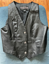 Vtg Wilson leather fitted vest Women s size M black. 1987. Chest size 32 -34