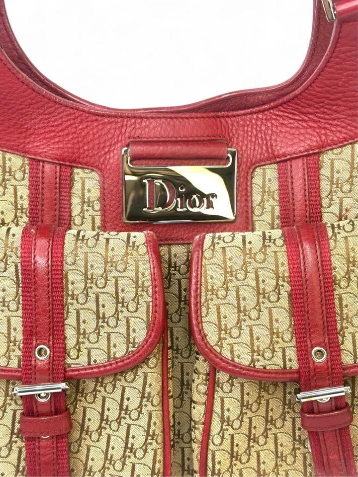 Christian Dior Vintage Y2K Trotter Street Chic Pocket Hobo Diorissimo Canvas Bag - Image 2 of 4