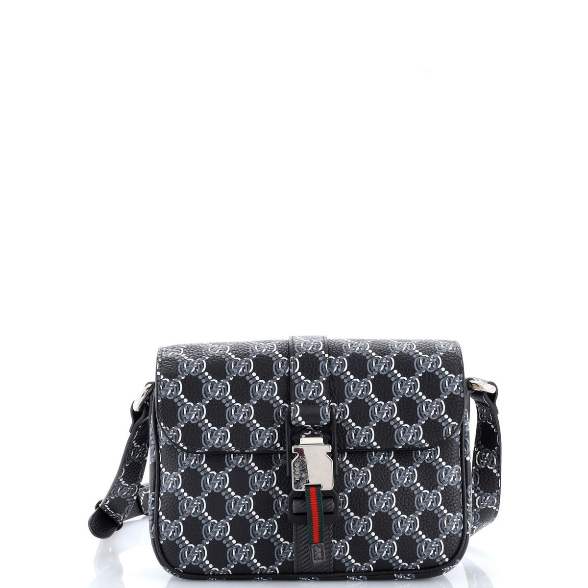 Gucci Front Buckle Crossbody Bag GG Shadow Coated Canvas Mini | eBay