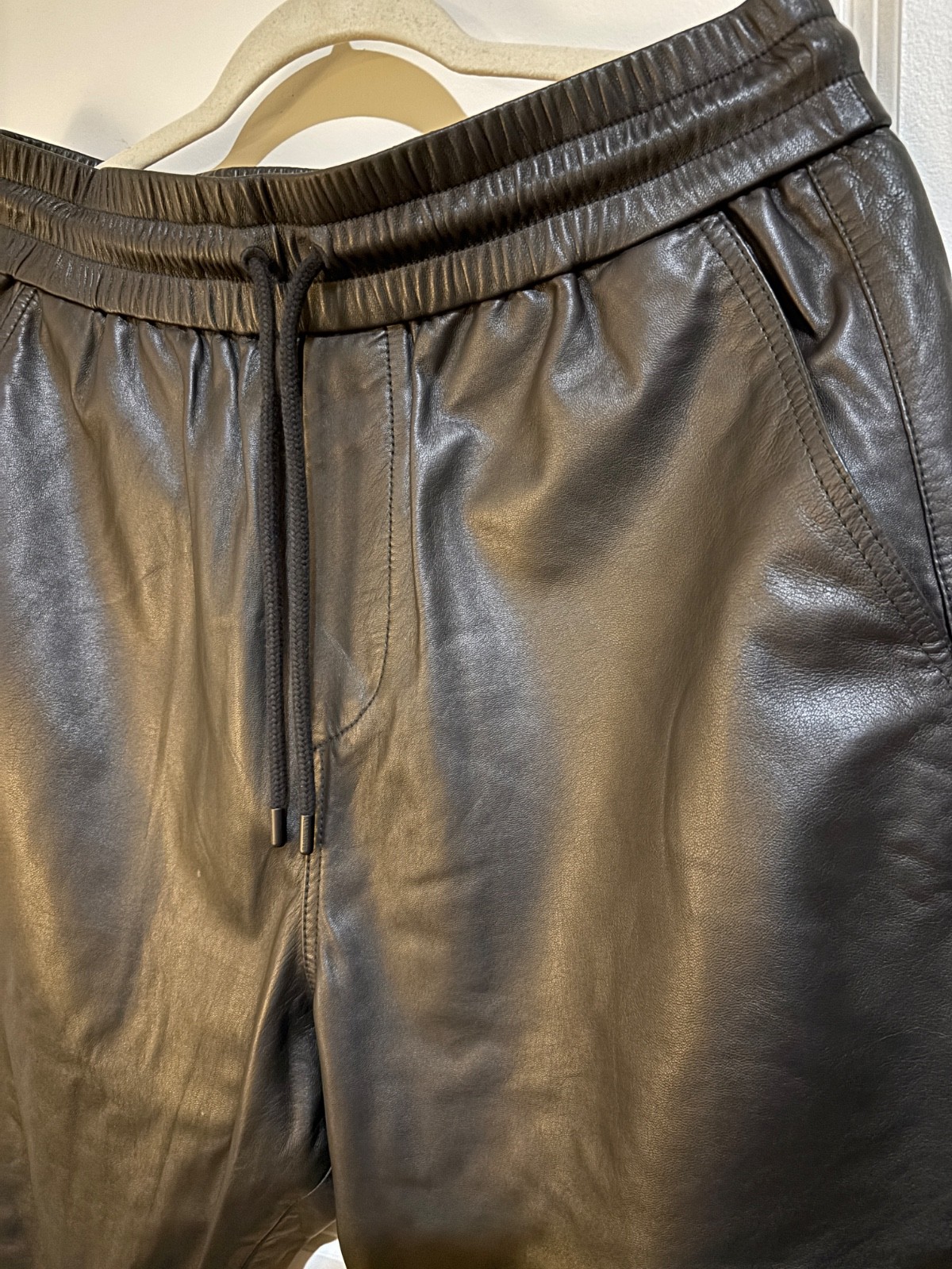 ALLSAINTS RARE MEN'S Penton Leather Cuffed Pants MEDIUM - 005875 image 2
