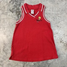 Vintage 90s Tweety Bird Red Tank Top Polo Warner Bros Baby Tee