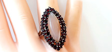 ART DECO RING ° GRANAT STEINE ° KARNEOL ° Antikschmuck °
