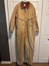 Vintage Carhartt Coveralls Mens Large Brown Insulated Quilt Lined Workwear 90s
